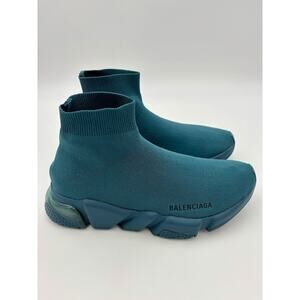 Authentic Balenciaga 2.0 Speed Knit Runner Sock Sneakers Teal Blue Size 8